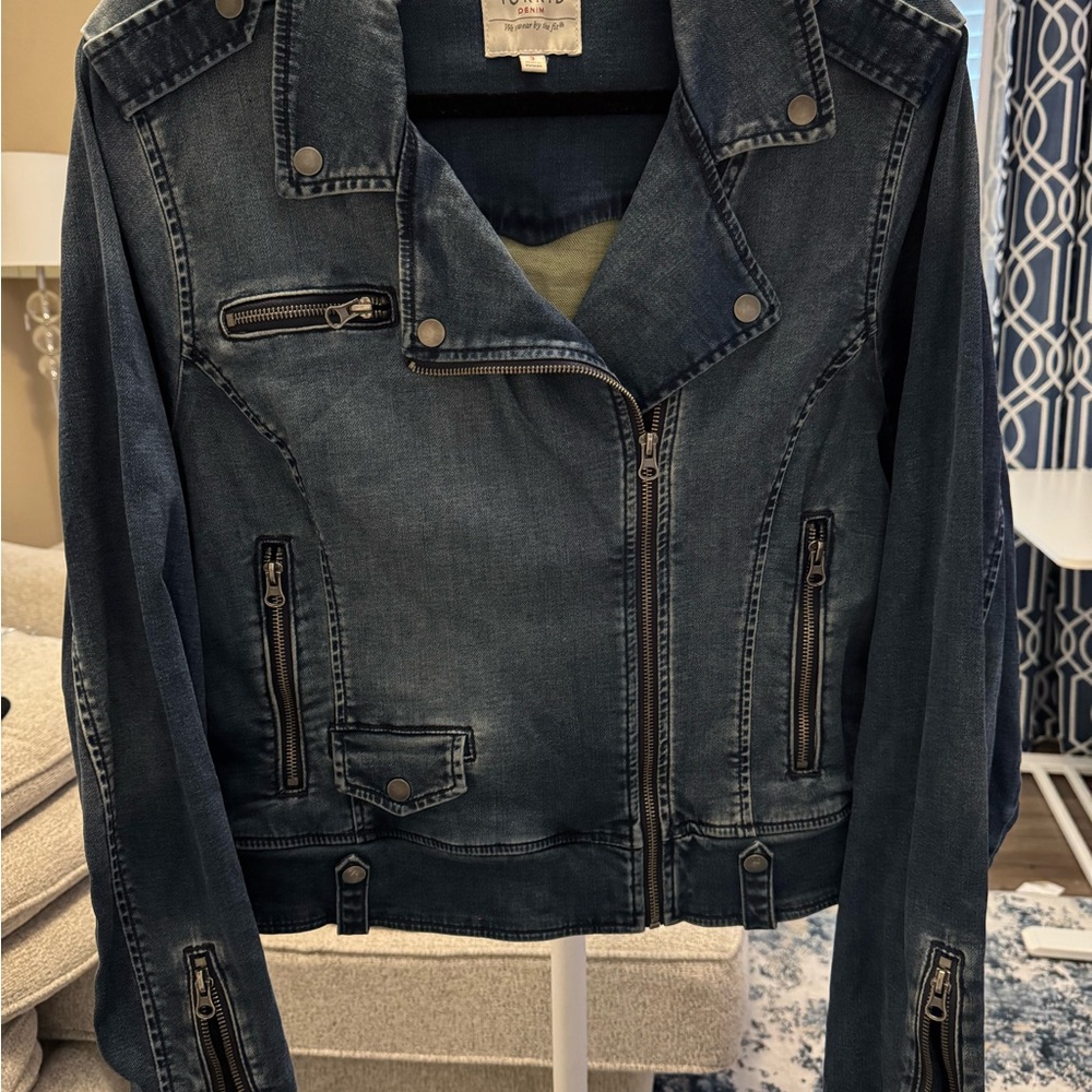 Torrid Dark Blue Jean Moto Jacket